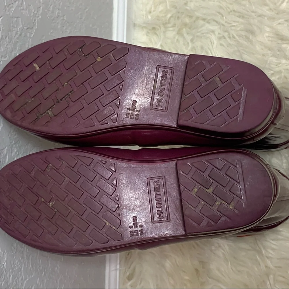 HUNTER Rigley maroon rain boots women’s size 5 / kids size 3